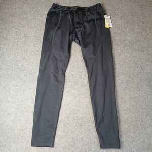 TSLA Compression Leggings Mens Large Gray Athletic Performance Training Tights